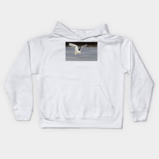 Snowy Owl flyby Kids Hoodie